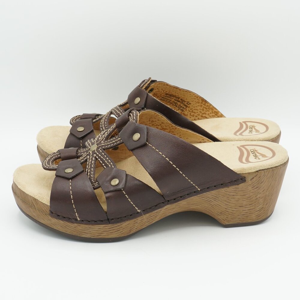 Dansko Serena Flower Cut Out Leather Sandals Women's Size 37 (EU) - Picture 2 of 9